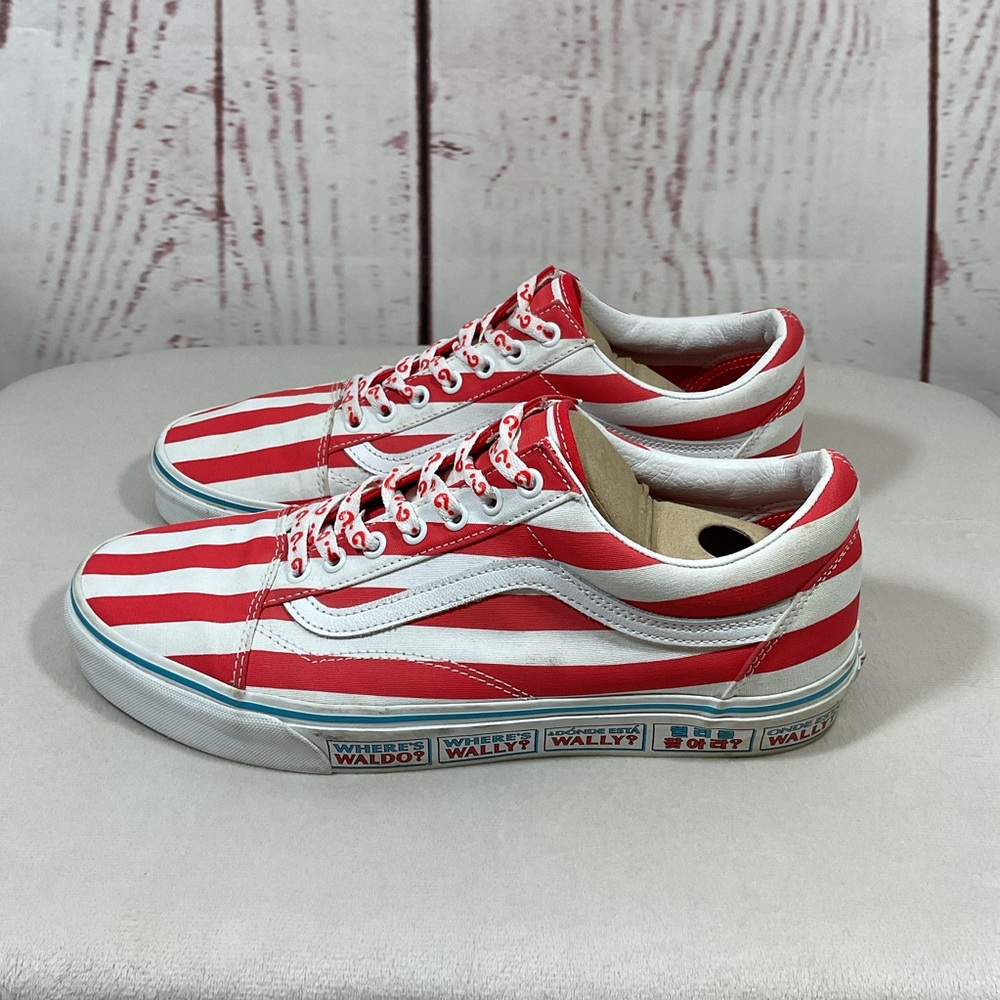 VANS x Wheres Waldo Old Skool International Stripe Sneakers Men 11.5 Skate Shoes